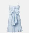 Zimmermann Rhiannon Bow-detail Cotton Minidress In Blue