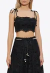 Zimmermann Rhiannon Embroidered Top In Black