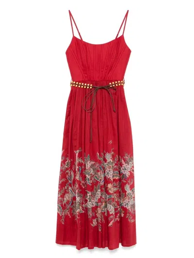 ZIMMERMANN `RHIANNON CORSET` MIDI DRESS