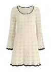Zimmermann Rhiannon Crochet Open-knit Mini Dress In Neutral
