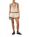 Zimmermann Rhiannon Crochet Short In Cream/ Black In Neutral