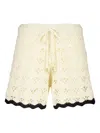 Zimmermann Rhiannon Crochet Short Cream/black In Neutral