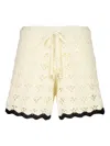 Zimmermann Rhiannon Crochet Short Cream/black In Neutral