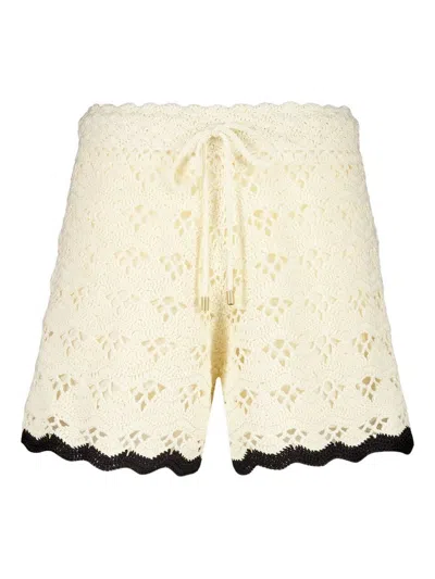 Zimmermann Rhiannon Crochet Shorts In Sand