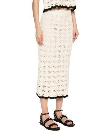 ZIMMERMANN RHIANNON CROCHET SKIRT IN CREAM/ BLACK