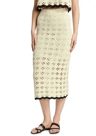 Zimmermann Rhiannon Crochet Skirt In Cream/black In Neutral