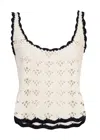 Zimmermann Rhiannon Crochet Tank Cream/black In Neutral