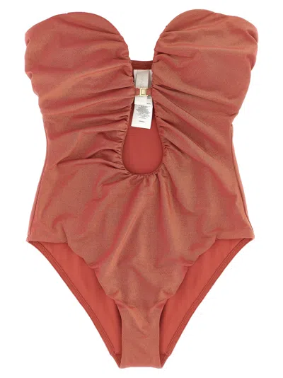 ZIMMERMANN RHIANNON DEEP PLUNGE BEACHWEAR PINK