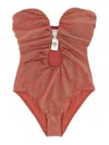 Zimmermann Rhiannon Deep Plunge One-piece Swimsuit In Red