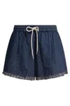 Zimmermann Rhiannon Drawstring Shorts In Blue