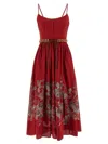 Zimmermann Rhiannon Cotton Corset Midi Dress In Red