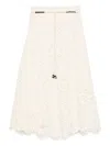 Zimmermann Cotton Rhiannon Embroidered Midi Skirt In White