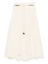 Zimmermann Cotton Rhiannon Embroidered Midi Skirt In White