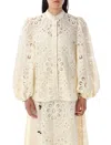Zimmermann Womens Ivory Lucky Embroidered Cotton Blouse In Neutral