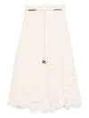 Zimmermann Cotton Rhiannon Embroidered Midi Skirt In White