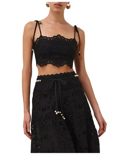 Zimmermann Rhiannon Embroidered Corset In Black