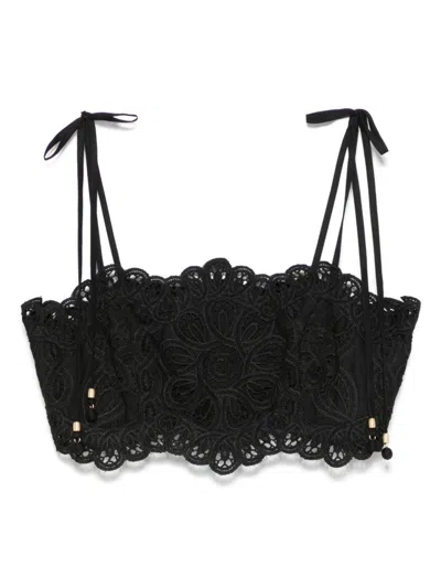 Zimmermann Rhiannon Embroidered Corset In Black