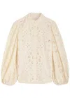 Zimmermann Cotton Rhiannon Embroidered Blouse In Neutral
