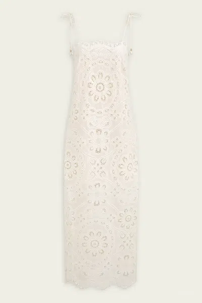 Zimmermann Rhiannon Embroidered Dress In Ivory