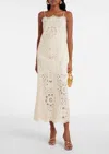 Zimmermann Rhiannon Embroidered Midi Dress In Ivory In White