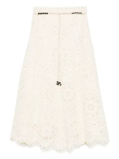 ZIMMERMANN RHIANNON EMBROIDERED SKIRT