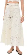 Zimmermann Cotton Rhiannon Embroidered Midi Skirt