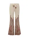 Zimmermann Rhiannon Multicolor Flared Pants With Drawstring Waist And Paisley Print In Cotton Woman