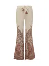 Zimmermann Rhiannon Multicolor Flared Pants With Drawstring Waist And Paisley Print In Cotton Woman