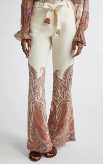 Zimmermann Rhiannon Flare Pant In Paisley In Multi