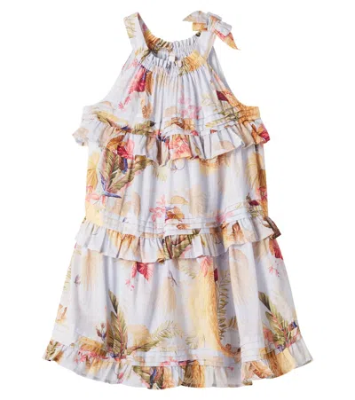 ZIMMERMANN RHIANNON FLORAL TIERED COTTON DRESS