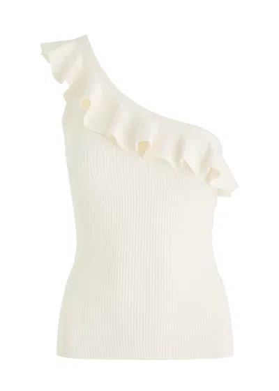ZIMMERMANN ZIMMERMANN RHIANNON FRILL ASYMMETRIC STRETCH-JERSEY TANK