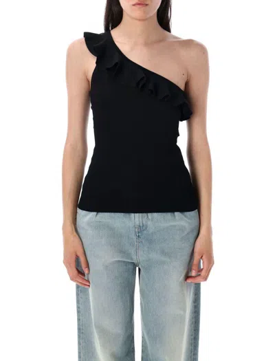 Zimmermann Rhiannon Frill Asymmetric Tank In Black