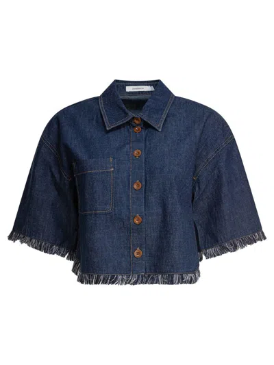 Zimmermann Rhiannon Fringe Denim Shirt