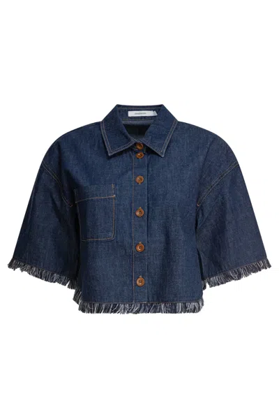 Zimmermann Rhiannon Fringe Denim Shirt
