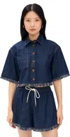Zimmermann Rhiannon Denim Shirt In Atlantic In Atlantic