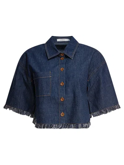 ZIMMERMANN RHIANNON FRINGE DENIM SHIRT
