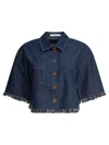 Zimmermann Rhiannon Fringe Denim Shirt Shirts Blue