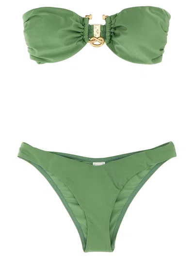 ZIMMERMANN RHIANNON KNOT BEACHWEAR GREEN