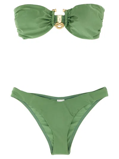 Zimmermann Rhiannon Knot Bikini In Green
