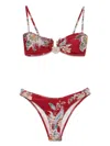 Zimmermann Rhiannon Knot Trim Bikini - Women's - Polyamide/elastane/recycled Polyamide In Red