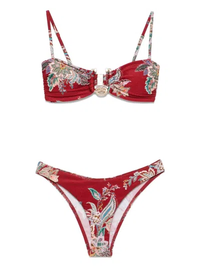Zimmermann Rhiannon Knot Bikini Set In Red