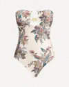 Zimmermann Rhiannon Hardware-detailed Strapless One-piece Swimsuit In White