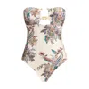 Zimmermann Rhiannon Hardware-detailed Strapless One-piece Swimsuit In White