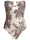 Zimmermann Rhiannon Hardware-detailed Strapless One-piece Swimsuit In White