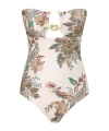 Zimmermann Rhiannon Hardware-detailed Strapless One-piece Swimsuit In White