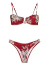 Zimmermann Rhiannon Knot Trim Bikini Clothing In Red