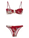 Zimmermann Rhiannon Knot Trim Bikini Clothing In Red