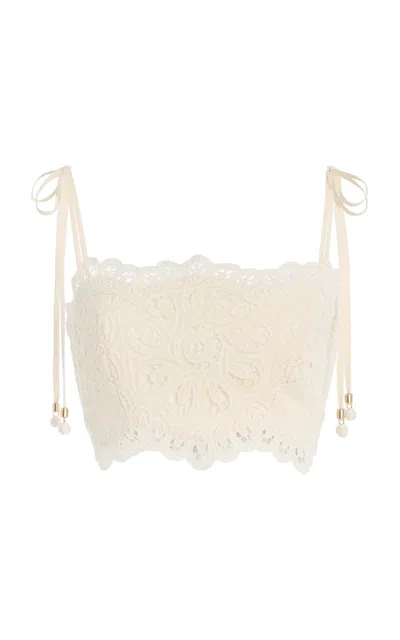 ZIMMERMANN RHIANNON LACE CROP TOP