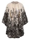 Zimmermann Rhiannon Long Sleeve Silk Habutai Lantern Minidress