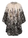 Zimmermann Rhiannon Lantern Mini Dress In Sand